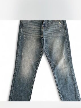 GAP Women's Cropped Distressed Jeans - Faded Blue